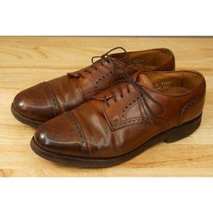 Allen Edmonds Brown Leather Brogue Derby Oxford Cap Toe Mens Dress Shoes 9.5 D